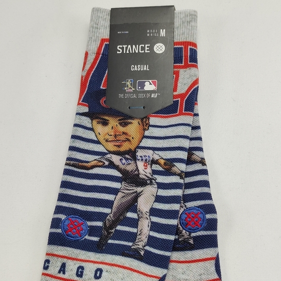 NWT Stance x MLB St Louis Cardinals JAVIER BAEZ BIG HEAD Crew Socks size M 6-8.5 - Picture 10 of 12